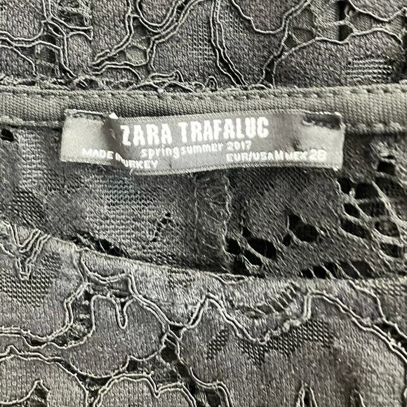 Zara Trafaluc Black Rose Embroidery Dress Medium - Picture 4 of 4